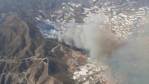 Imagen área de la zona en la que se ha declarado el incendio. 