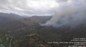 Imagen de la zona del incendio extraída de un vídeo del Infoca.