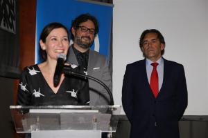 Nuria Luque, en la entrega del premio.