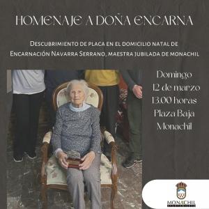 Cartel del homenaje a ‘Doña Encarna’.