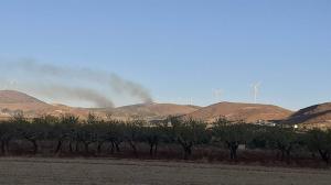 Vista del incendio en Padul. 