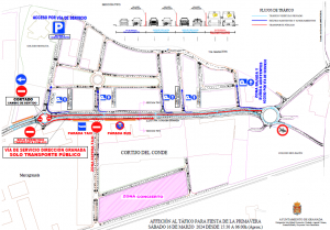 Plano facilitado por el Ayuntamiento con el dispositivo de movilidad. 