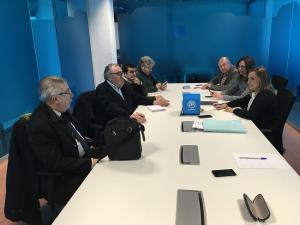 Carazo y Díaz en la reunión con representantes de guías turísticos y agencias.