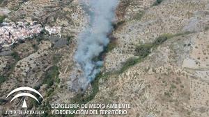 Imagen aérea del incendio.