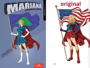 Portada del libro 'Mariana, superheroína de la libertad' e ilustración original del artista gráfico estadounidense Phil Cho.