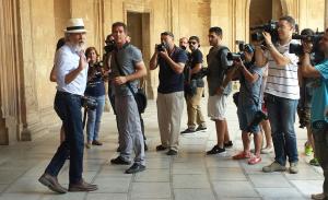 Harrison Ford, en el Palacio de Carlos V de la Alhambra. 