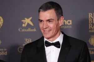 El presidente del Gobierno, Pedro Sánchez, en la última edición de los Premios Goya, en Valladolid.