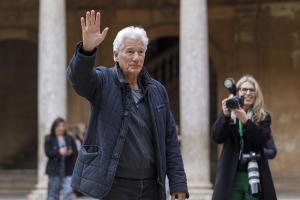 Richard Gere, este viernes en el Palacio de Carlos V de la Alhambra.