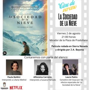 Cartel de la proyección de 'La sociedad de la nieve'.