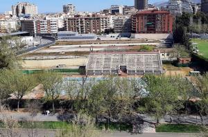 Vista de la ubicación de la piscina, cuyas gradas se eliminarán. 