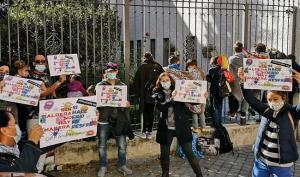 Imagen de una protesta en el colegio Andrés Segovia en noviembre. 