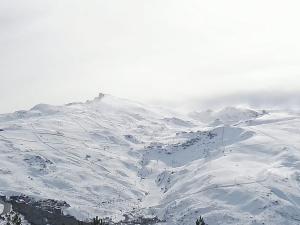 Aspecto que presentaba Sierra Nevada esta mañana. 