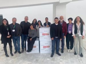 El secretario general de CCOO Granada, Daniel Mesa (4d), con la nueva dirección del sindicato en la provincia 