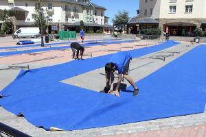 Preparativos en la Plaza de Andalucía.