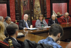 Ana Muñoz y los representantes de Secot en la rueda de prensa de este lunes.