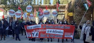 Protesta a las puertas de la Alhambra. 