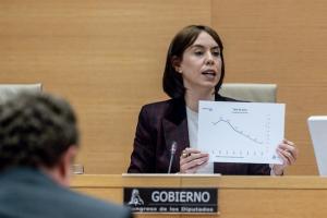 La ministra de Ciencia, Innovación y Universidades, Diana Morant, comparece en la Comisión de Ciencia, Innovación y Universidades, en el Congreso de los Diputados. 