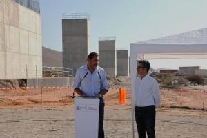 Los ministros Óscar Puente y Félix Bolaños, este martes en Almería