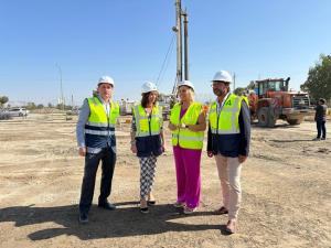 La consejera de Fomento, en su visita a las obras el Metro este viernes.