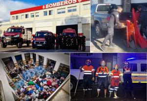 Bomberos de Granada, socorristas de Sierra Nevada, Protección Civil de Monachil y bienes recogidos en el Ayuntamiento de Motril.