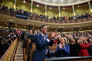 Pedro Sánchez, tras ser investido presidente.