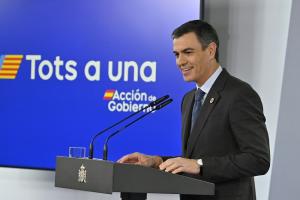 Pedro Sánchez, este martes, en su comparecencia.