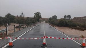 Daños en la carretera entre Baza y Benamaurel por la gota fría de septiembre del año pasado.