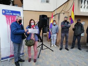 Acto, en febrero de 2022, organizado por 14 de Abril Costa para reclamar la retirada de la calle.