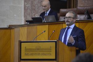 Mariano García en una intervención en el Parlamento.