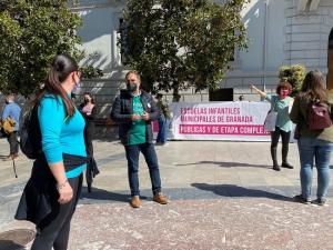 El edil socialista Jacobo Calvo, en la protesta de este domingo.