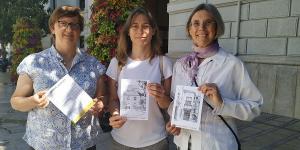 Marta Gutiérrez con Leticia García y Lola Ruiz.