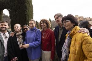 María Jesús Montero junto a Luis García Montero, Ángeles Mora, Laura Garcia Lorca o Marina Heredia.