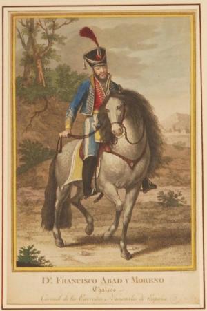 Litografía del Brigadier Francisco Abad, Chaleco, cuando era comandante militar de La Mancha (1820-23). Grabado de Mariano Brandi, hacia 1820-22.