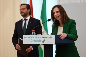 Rocío Díaz y Antonio Granados, este jueves en rueda de prensa. 