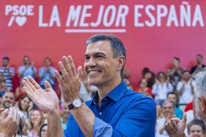 Pedro Sánchez en un mitin reciente. 