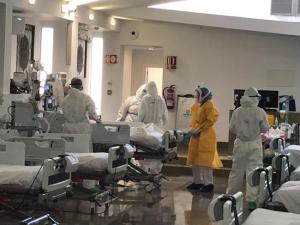 La capilla del Hospital Virgen de las Nieves, reconvertida en UCI, durante la pandemia.