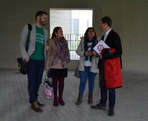 Los candidatos de Unidas Podemos con la coordinadora de IU y el parlamentario de Adelante.