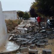 Destrozos en Guadahortuna.