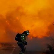 Impresionante imagen de los efectivos del Infoca el martes. Foto: Policía Local Almuñécar